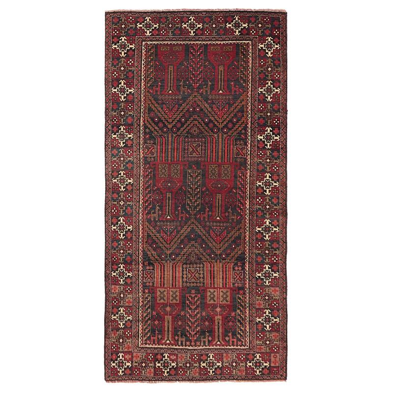 ECARPETGALLERY Hand-knotted Authentic Turkish Black Wool Rug - 3'5 x 7'3