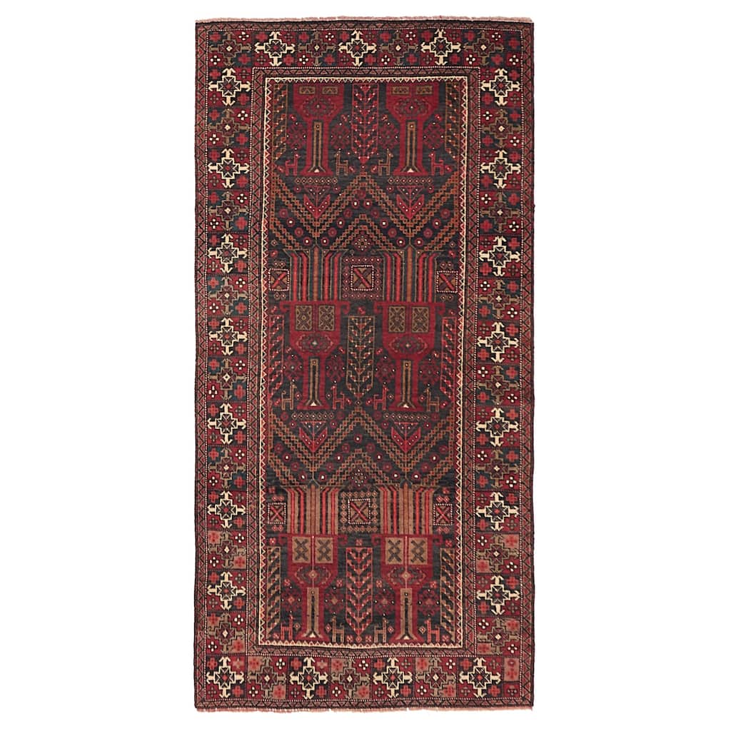 ECARPETGALLERY Hand-knotted Authentic Turkish Black Wool Rug - 3'5 x 7'3