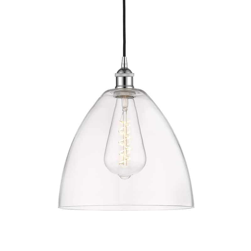 Innovations Lighting 616-1P-14-12 Edison Dome Pendant Edison Dome 12" - Polished Chrome / Clear