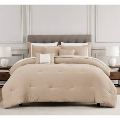 Allia Crinkle Comforter Sheet Set & Decorative Pillows