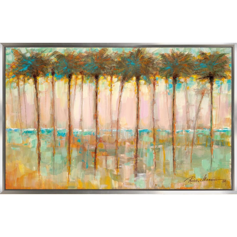 "Palms at Dusk" by Ruane Manning Print on Floating Canvas