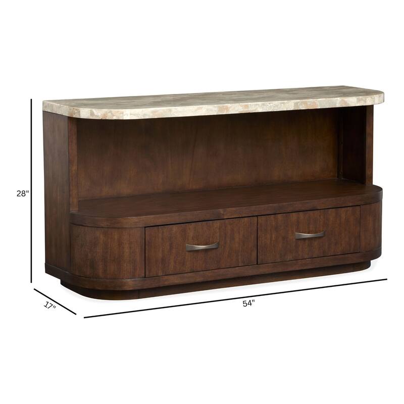 Magnussen Home Mcpherson Burnt Umber Demilune Sofa Table - 54''W x 17''D x 28''H