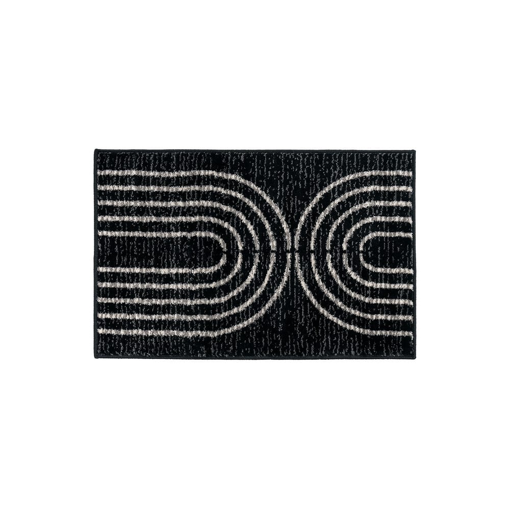 World Rug Gallery Contemporary Arch Black / Ivory / Gray Area Rug