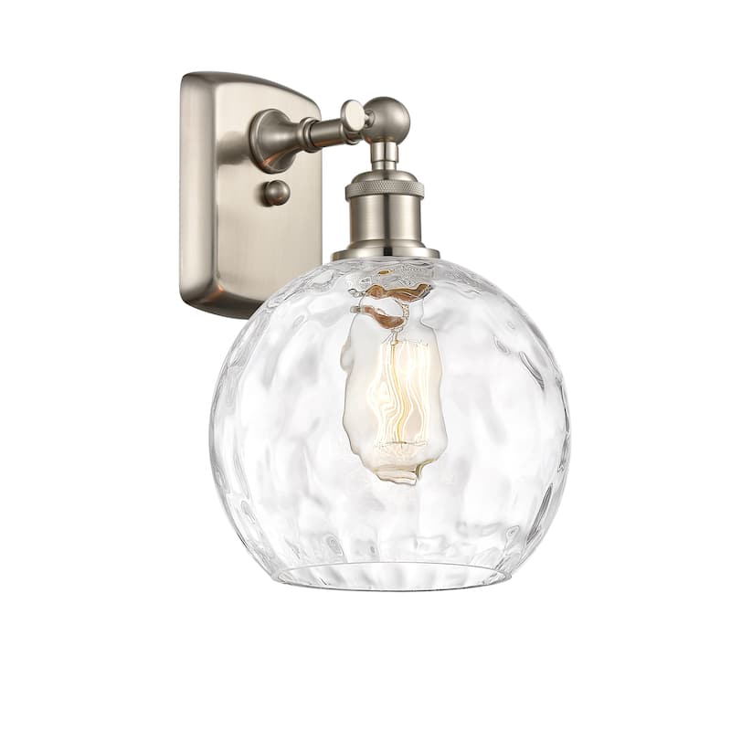 Innovations Lighting Athens Water Glass 1 Light 8" Sconce - Brushed Satin Nickel