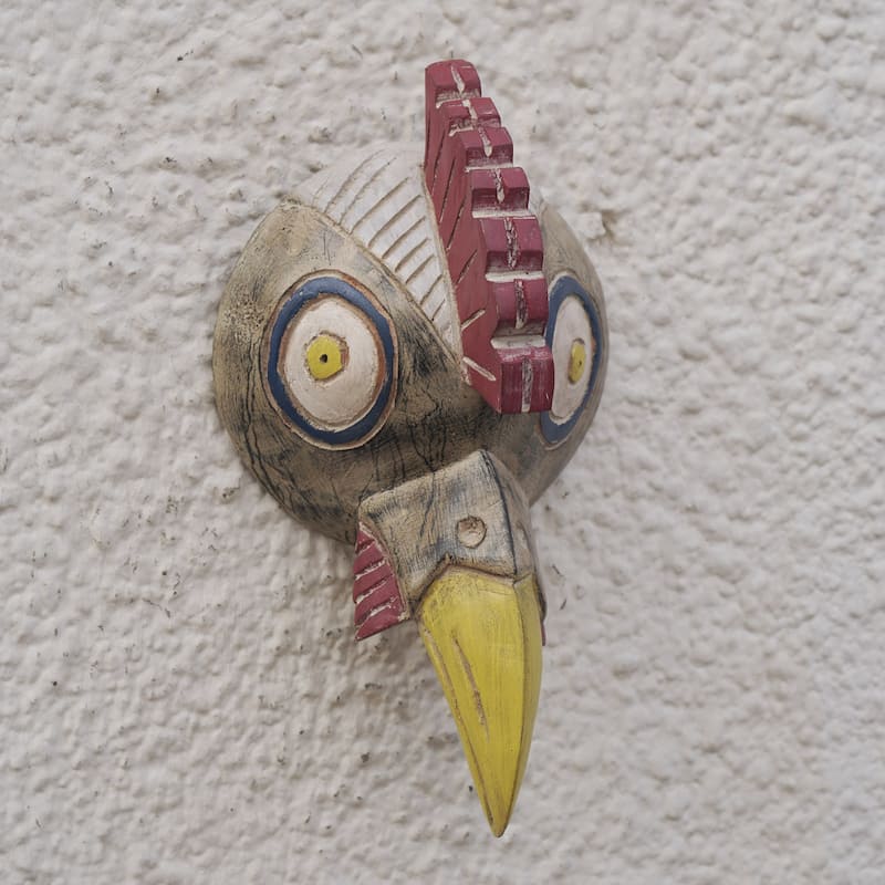 Novica Handmade Bird-Headed African Wood Mask