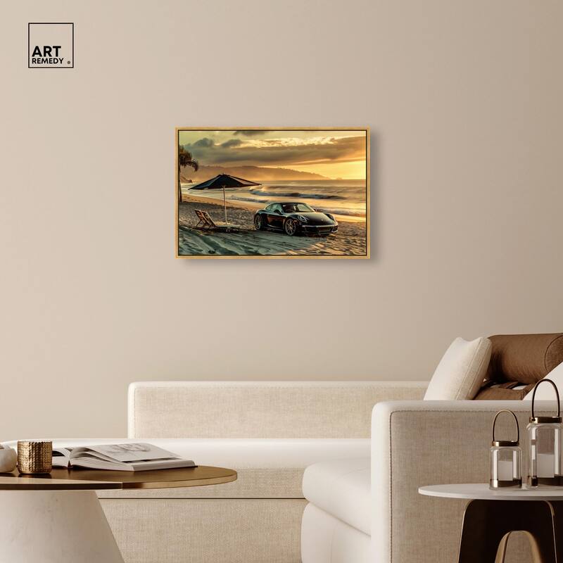Lovely Sunset Beach Drive Canvas by Art Remedy