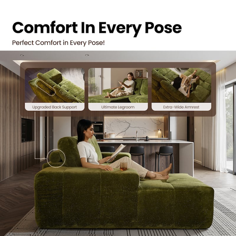 XIZZI Modular Sectional Sofa with L-Shape Chaise