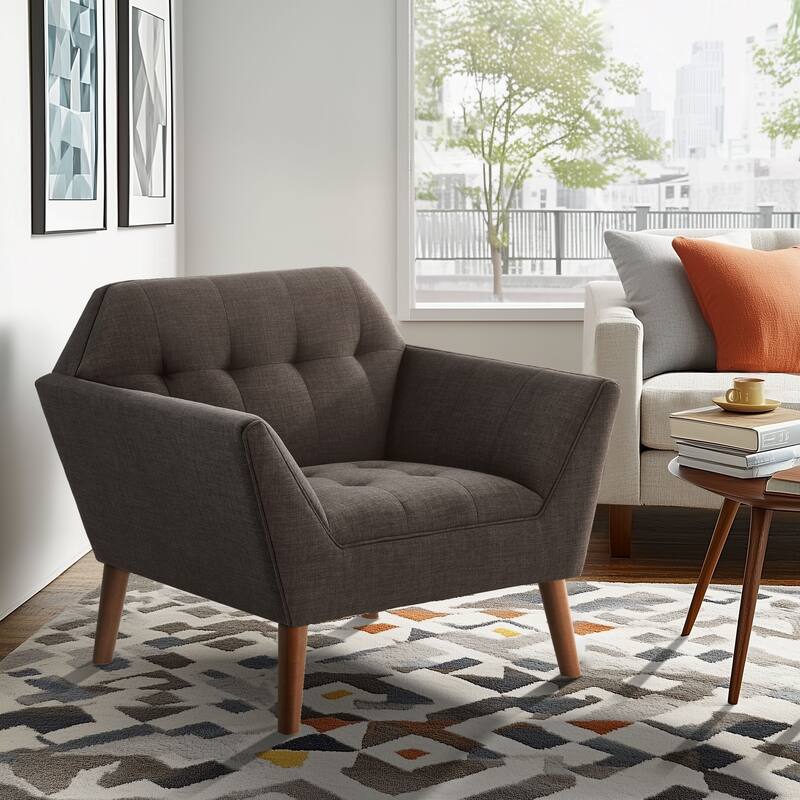INK IVY Newport Wide Mid-Century Modern Lounge Chair