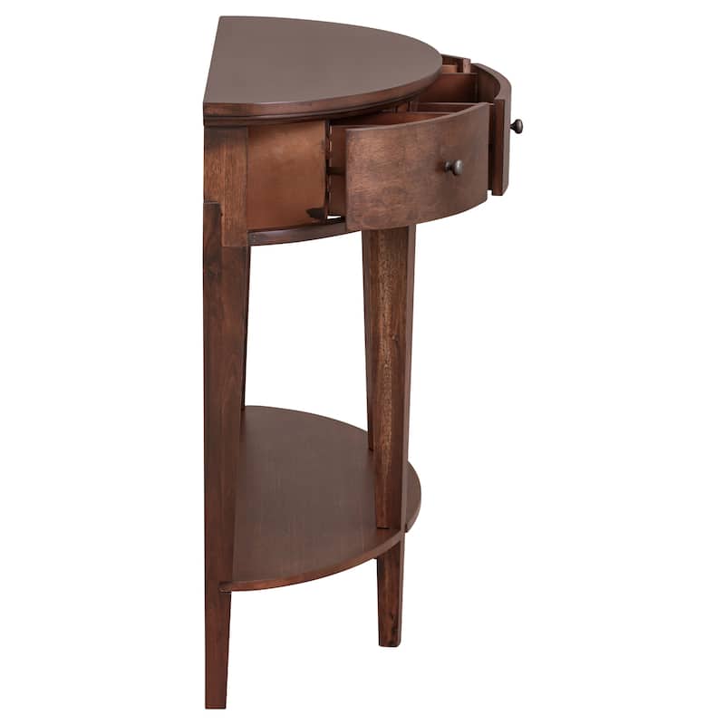 Modern Curved Console Table Sofa Table with 3 drawers and 1 Shelf for Hallway, Entryway, Living Room