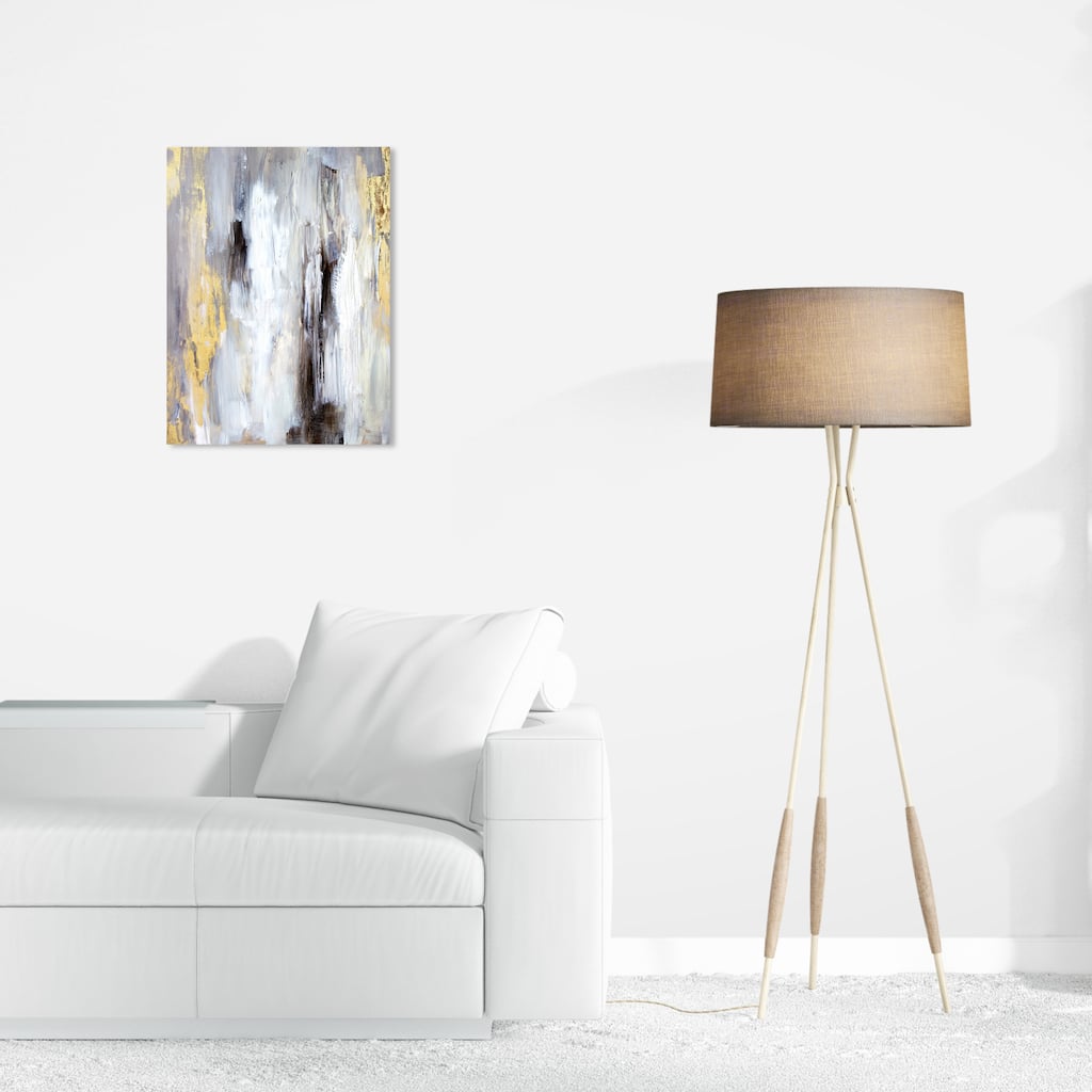 Wynwood Studio Canvas Abstract Waterfalls White and Modern & Contemporary Wall Art Canvas Print