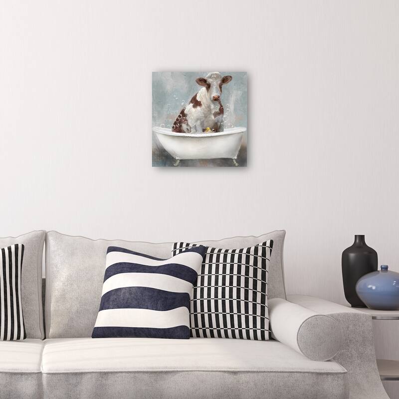 Bovine Bubbles II By Studio Arts Canvas Art Print