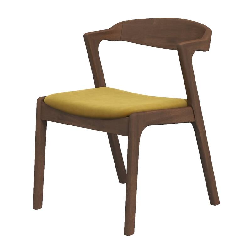 GDFStudio - Dakota Mid-Century Modern Velvet Upholstery Dining Chair with Solid Wood Legs & Foam Cushion, Set of 2 - 21"