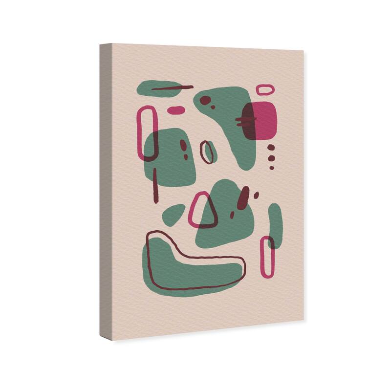 Wynwood Studio Canvas Abstract Mid-Century Shapes Green and Light Pink Mid-Century Modern Wall Art Canvas Print