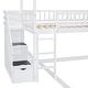 preview thumbnail 10 of 18, White Twin Over Twin Pine House Bunk Bed with Drawers and Slide