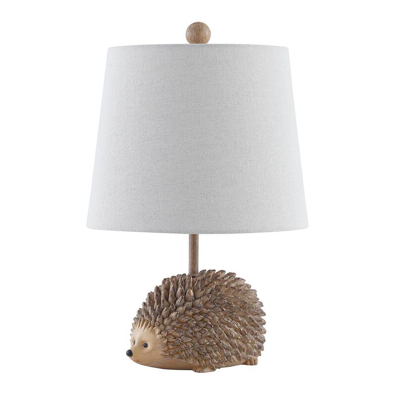 18.5" Brown Textured Resin Hedgehog Table Lamp - 11" x 11" x 18.5" - 11" x 11" x 18.5" - Brown