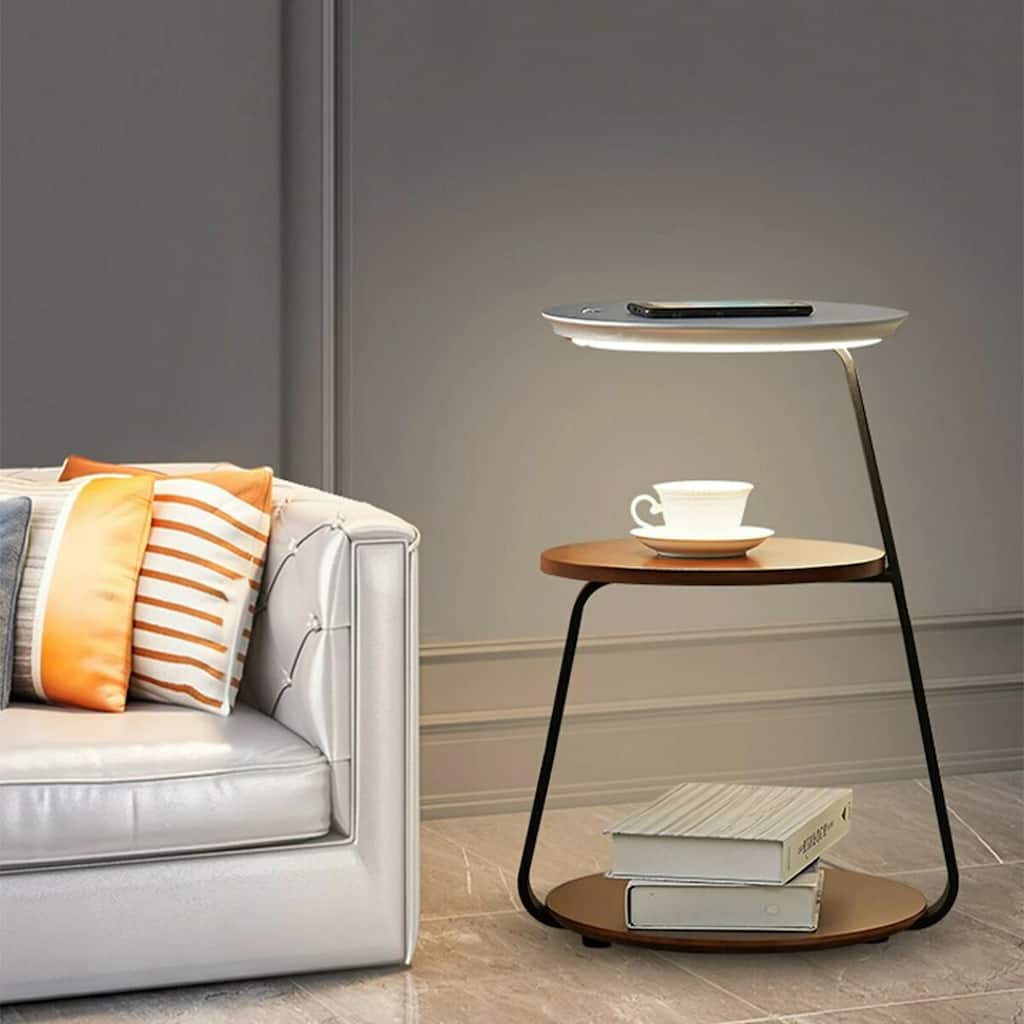 Smart Nightstand With Wireless Charger & Night Light