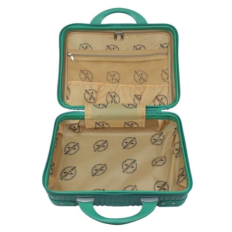 World Traveler 2-Piece Carry-on Vanity Trunk Luggage Set