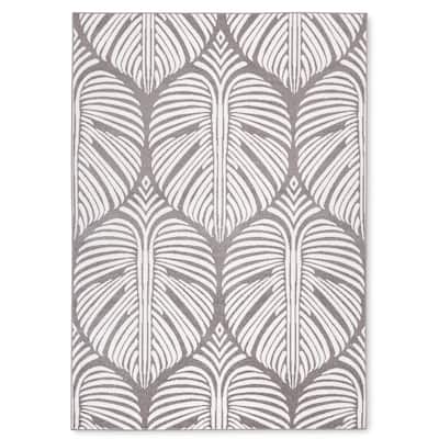 TOMMY BAHAMA Lanai Palm Leaves Indoor Outdoor Area Rug, Leaf Tropical Design, UV Fade Resistant