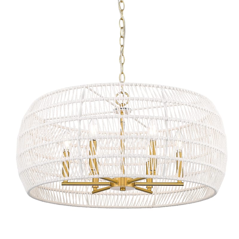 Golden Lighting 6808-6 Ellie 6 Light 28" Wide Drum Chandelier