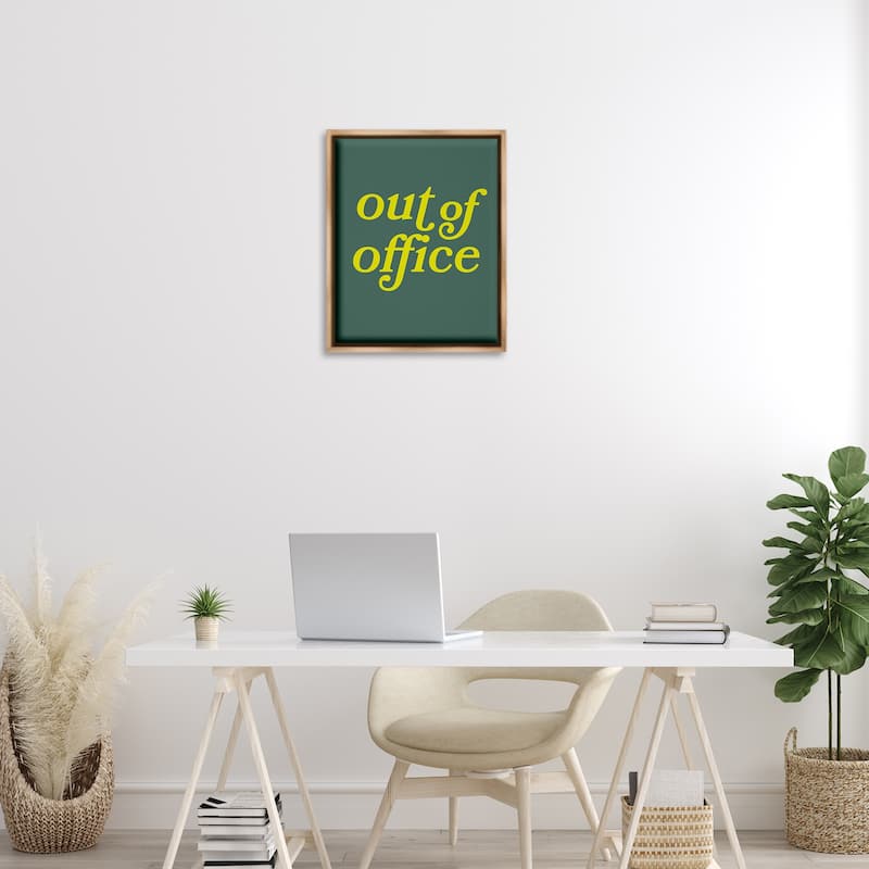 Stupell Minimal Out Of Office Framed Floater Canvas Wall Art Design By Victoria Barnes