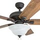preview thumbnail 8 of 7, Prominence Home Boulder Ridge Farmhouse 52" Aged Bronze LED Ceiling Fan, Bowl Light, Barnwood Blades, 3 Speed Remote