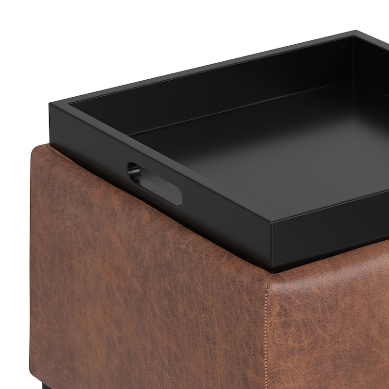 WYNDENHALL Evianna 18 inch Wide Contemporary Storage Ottoman with Tray