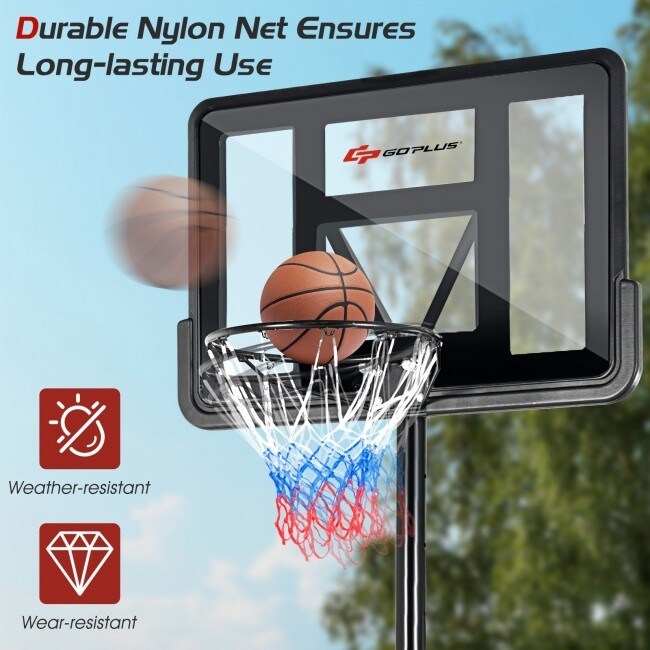 Weatherproof Steel Basketball Hoop, Standard Basketball Hoop 4.5-10 Feet  Adjustable