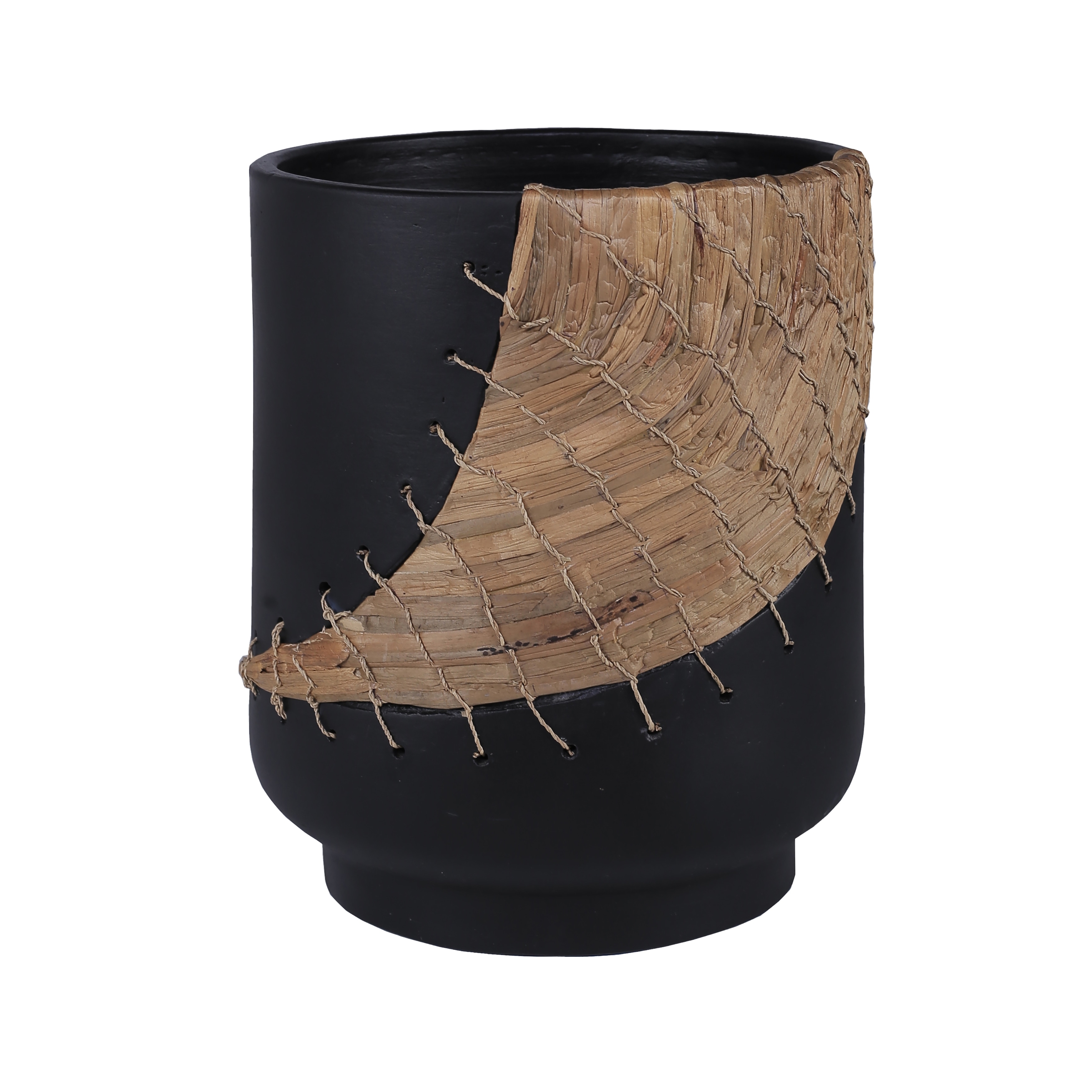 Elk Home Wayde Black Earthenware 10 Inch Wide Vase