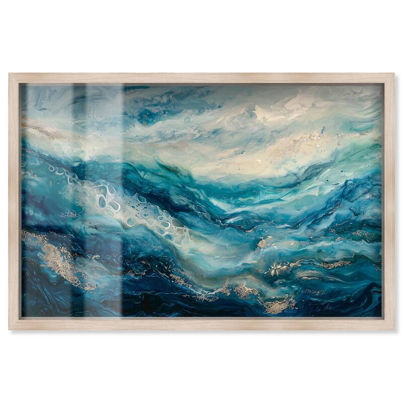 Jeweled Waters Shadowbox by Art Remedy - Natural - 36" x 24"