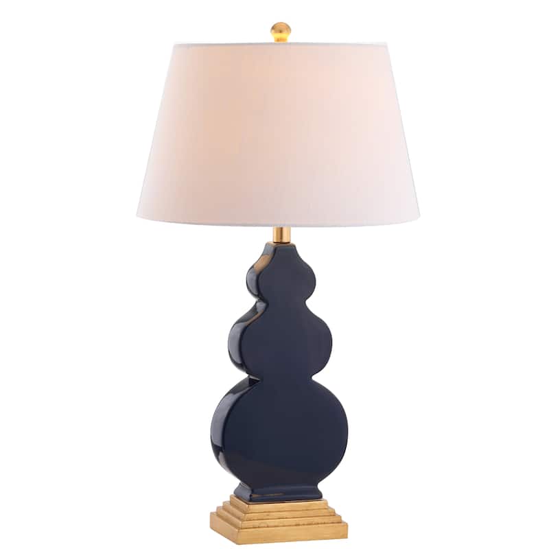 Carter 29" Ceramic/Resin LED Table Lamp, Navy/Gold by JONATHAN Y