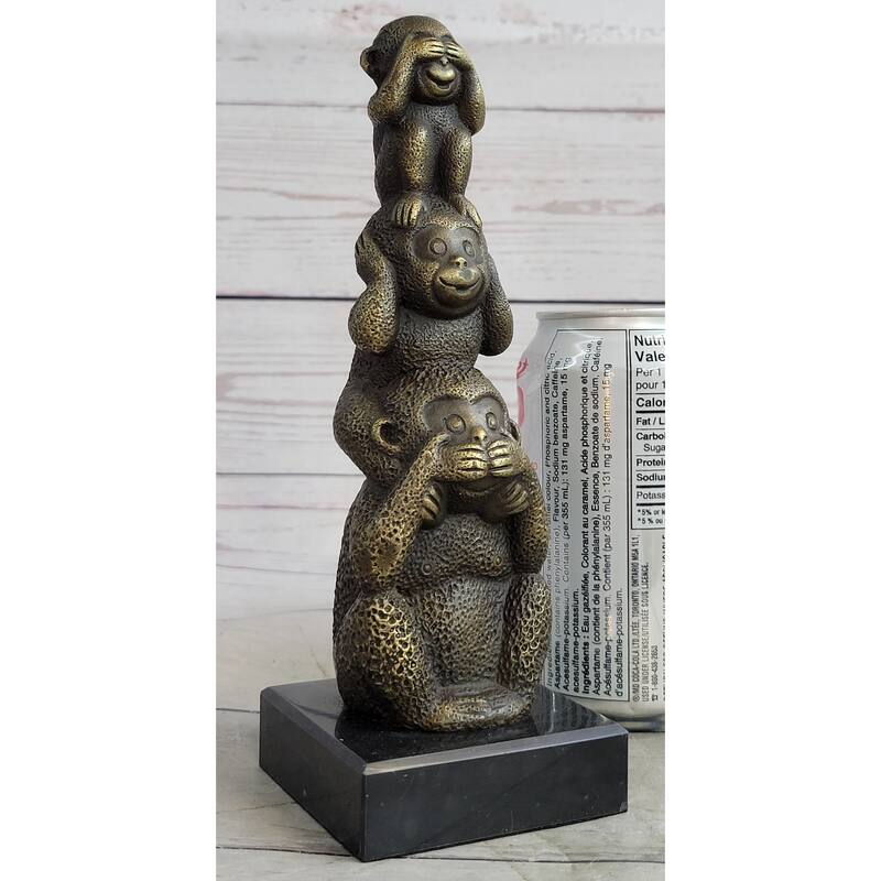 Vienna Bronze Monkey 3 Monkeys Trophy Collector Sculpture Hot Cast Figurine Sale
