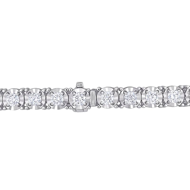 Miadora 14k White Gold Diamond Tennis Bracelet 1 1/3 to 6 1/10ct TDW