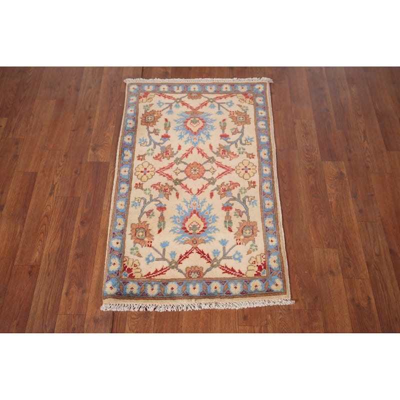 Kazak Oriental Accent Rug Hand-Knotted Wool Carpet - 1'11"x 3'1"