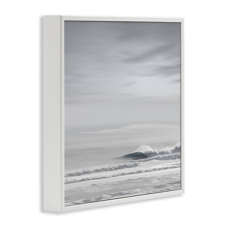 Stupell Misty Grey Beach Ripples Framed Giclee Art Design By Maggie Olsen