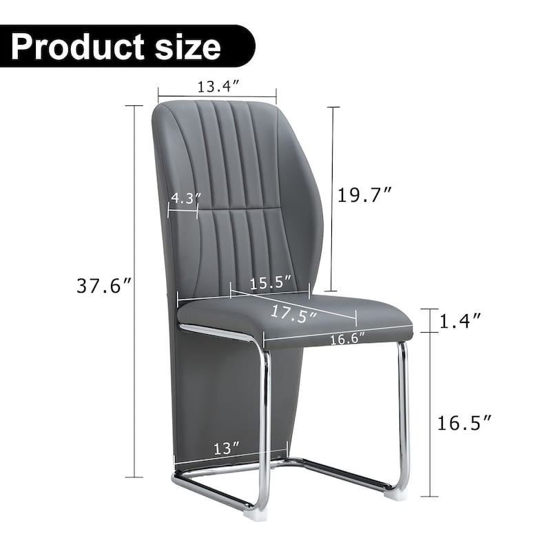 Set of 4 modern minimalist dining chairs in PU material