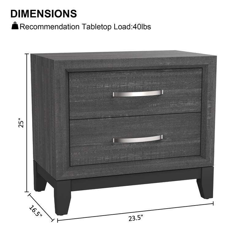 Modern Grey 2 - Drawer Nightstand