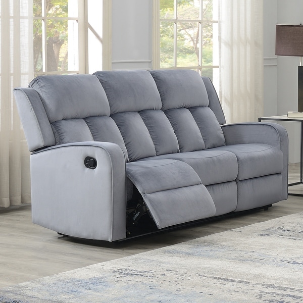 Blue fabric recliner sofa shop