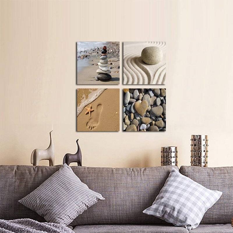 4 Piece Modern Giclee Artwork Sea Beach Ocean Canvas Prints