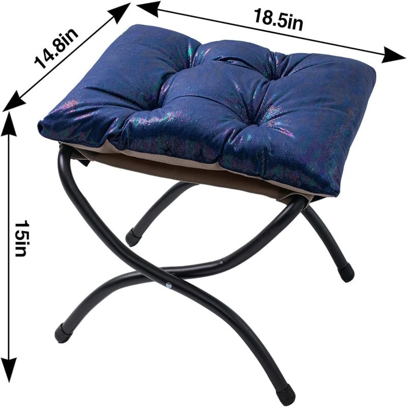 15" Folding Foot Stool Elegant Foldable Ottoman