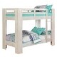 preview thumbnail 2 of 4, Sumo Twin Over Twin Bunk Bed, White Solid Wood Frame, Guard Rails