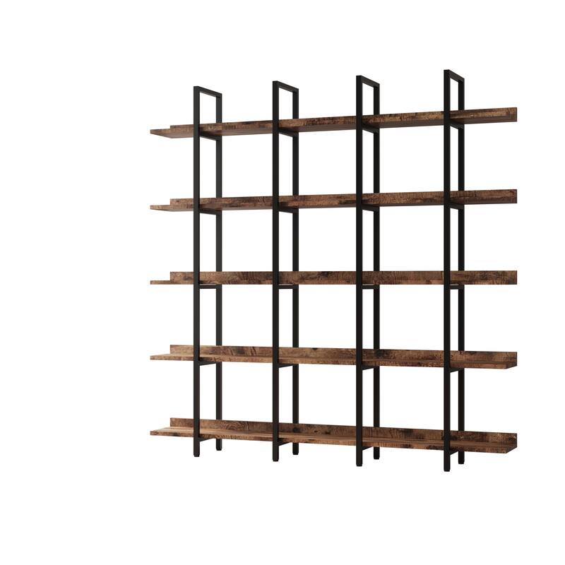 70.87" 5 Tier Bookcase with Metal Frame, MDF Board
