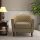 preview thumbnail 41 of 90, Axia Barrel PU Leather Accent Chair with Nailhead Trim Beige