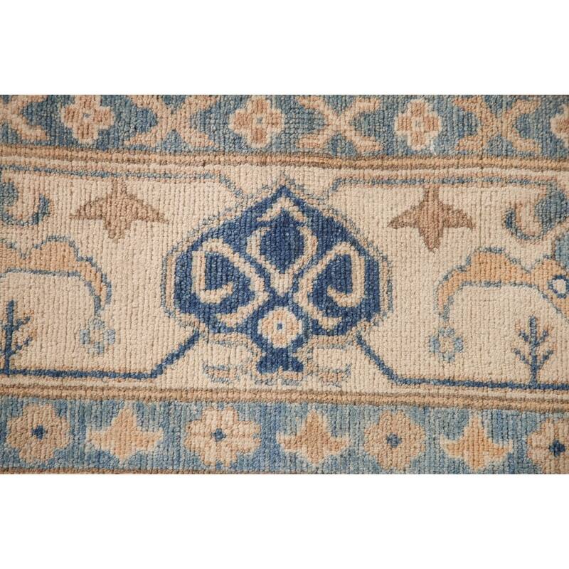 Geometric Kazak Area Rug Hand-Knotted Bedroom Wool Carpet - 5'11" x 8'9"