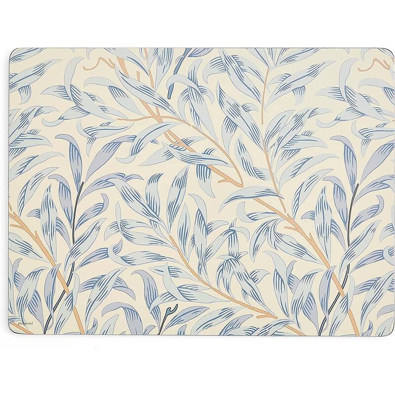 Pimpernel Set of 4 Morris and Co Willow Bough Blue Placemats - 15.7 Inch x 11.7 Inch