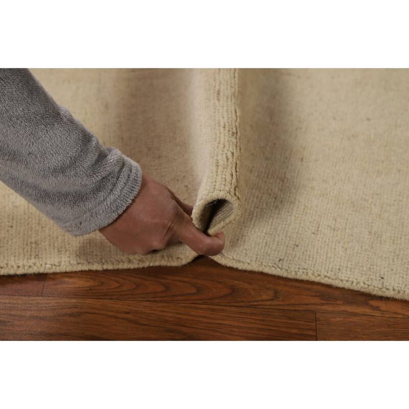 Gabbeh Modern Solid Rug Hand-Knotted Wool Carpet - 1'8"x 3'4"