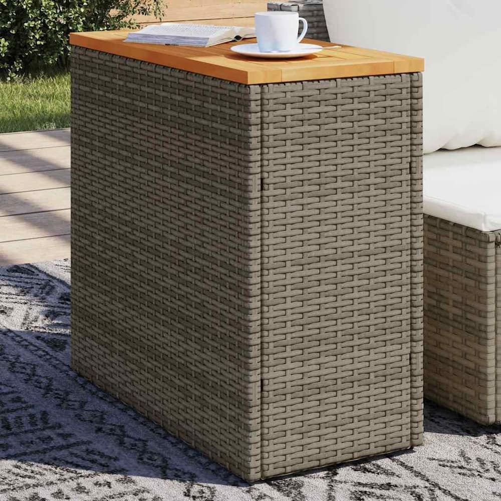 vidaXL Patio Side Table Outdoor Furniture Side Tea Coffee Table Poly Rattan - 10.8 x 22.8 x 21.7 in
