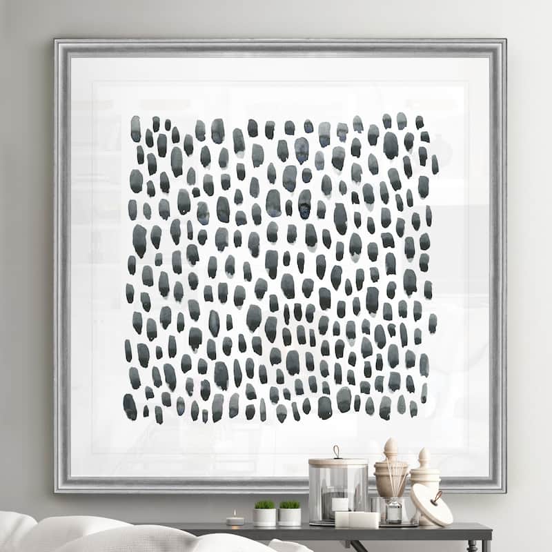 Blue Grey Tessera II -Black Framed Print