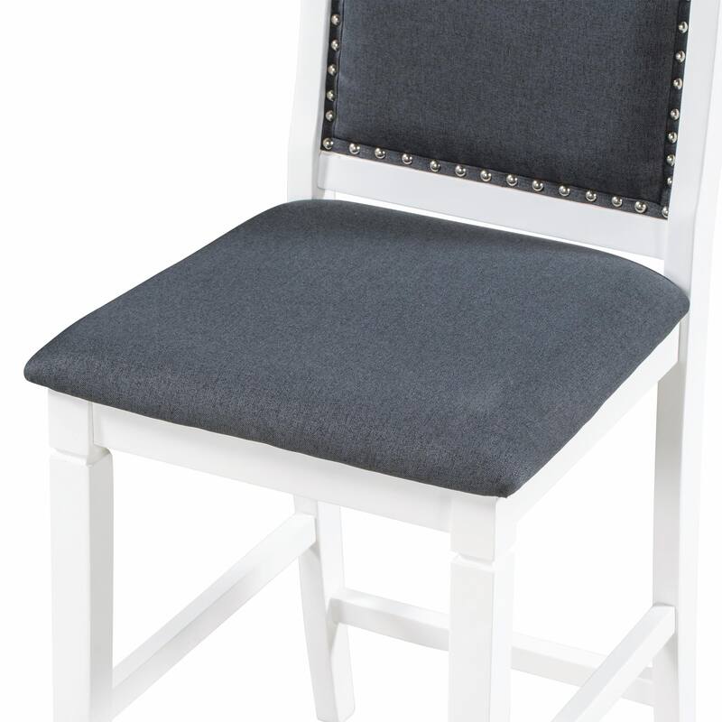 CompactWood Dining Set: Counter-Height Table with Drop Leaf & 2 Upholstered Chairs for Small Spaces