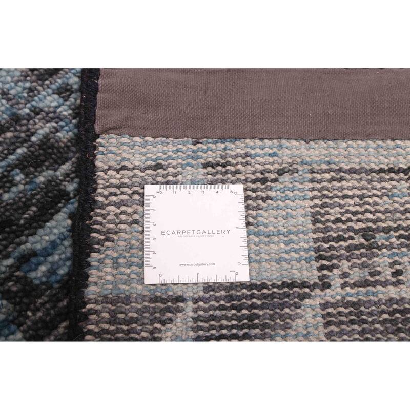 ECARPETGALLERY Hand-knotted Opulence Light Blue Wool Rug - 2'4 x 8'3