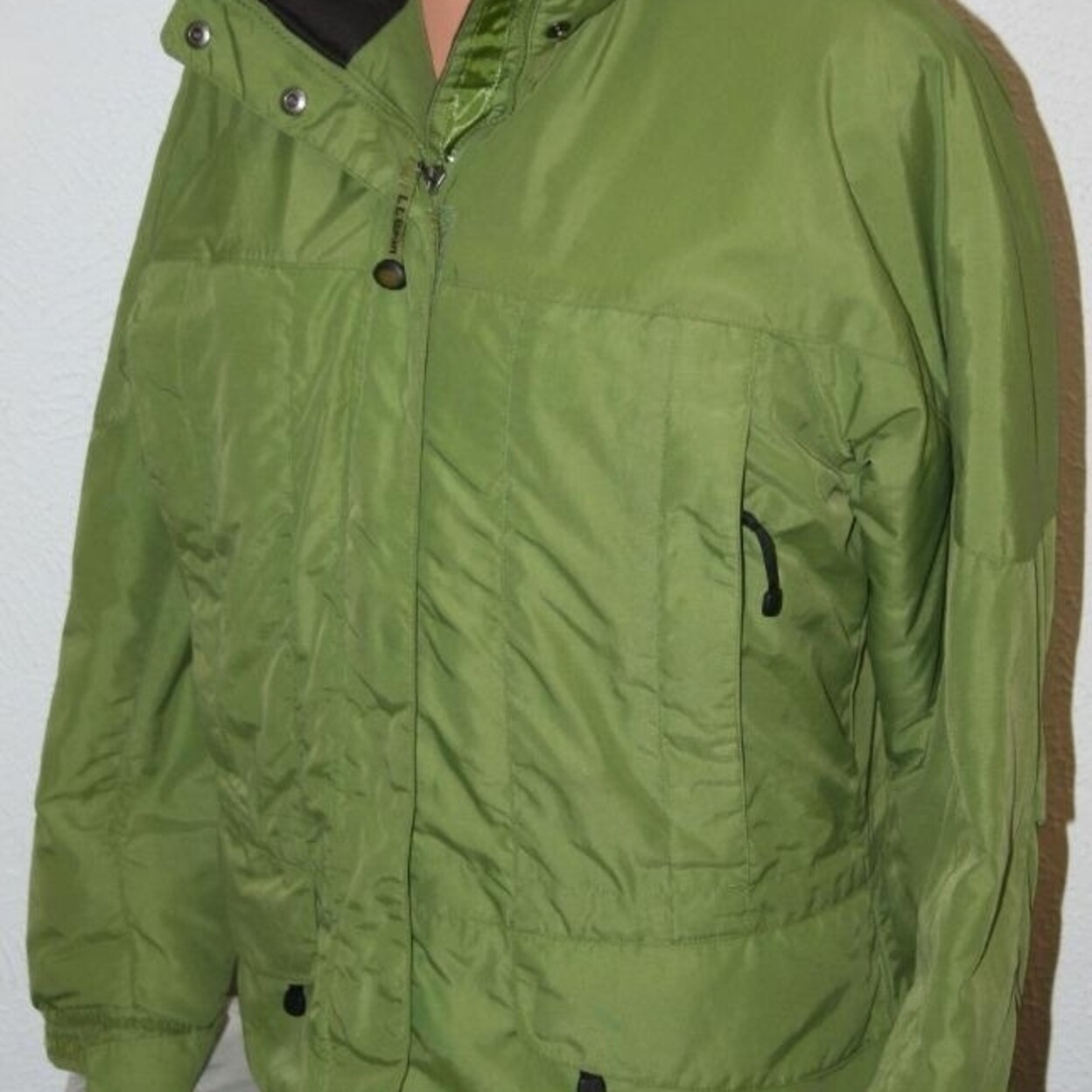 Shop Ll Bean Green Small Petite Coat Primaloft Zip Up Winter